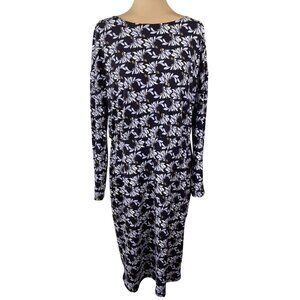 Ann Taylor Factory Dress Knit Elastic Waist Black Size L Large Stretch